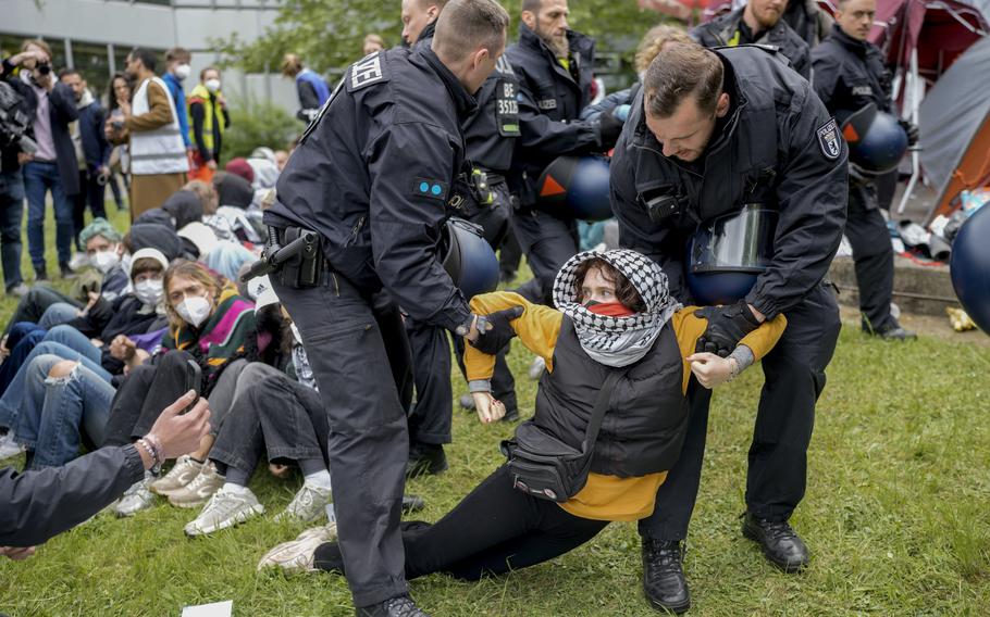 Pro-Palestinian protests spread across European universities – video report