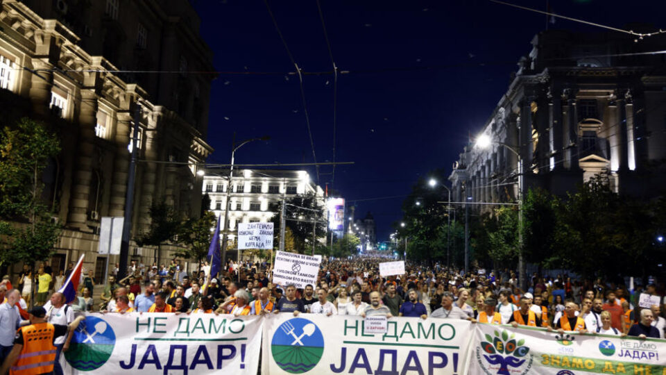 Thousands of Serbians protest in Belgrade against lithium mine