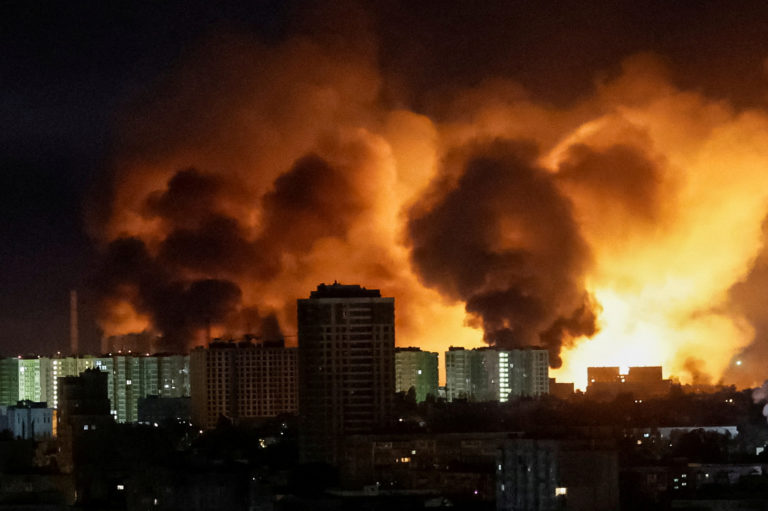 Russian missiles and drones hit Kyiv in overnight assault – video