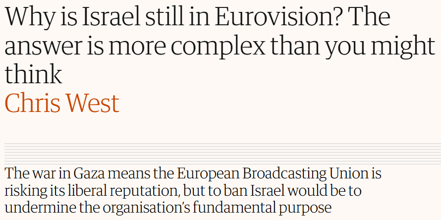 Why is Israel still in Eurovision? The answer is more complex than you might think | Chris West