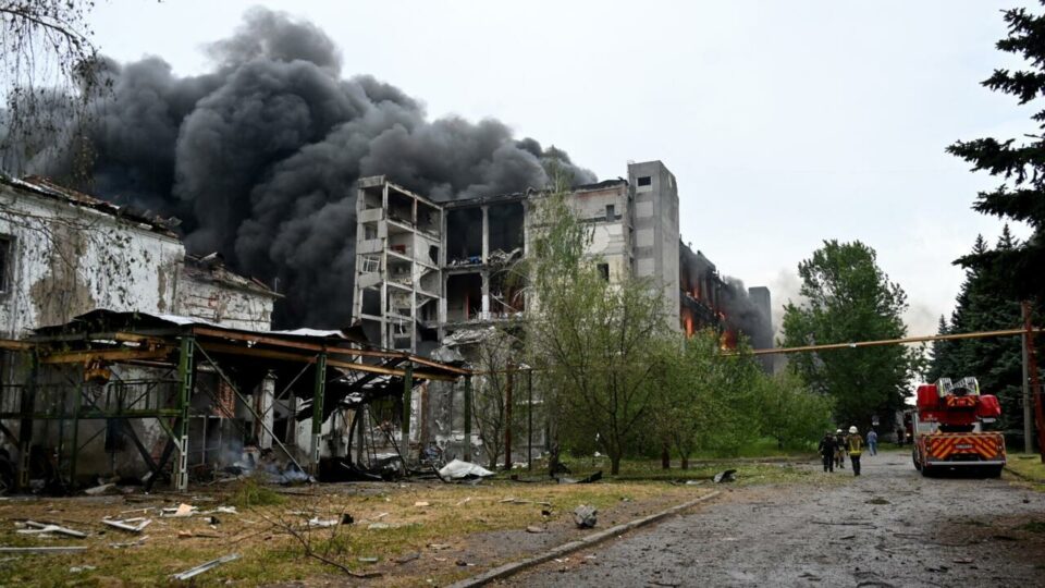 Kharkiv hit by ‘most powerful attack since start of war’ in Ukraine – video
