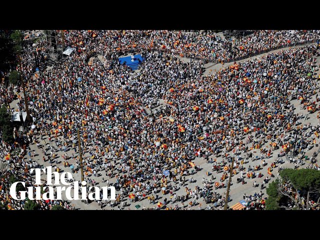 Tens of thousands protest in Madrid against Pedro Sánchez’s government – video