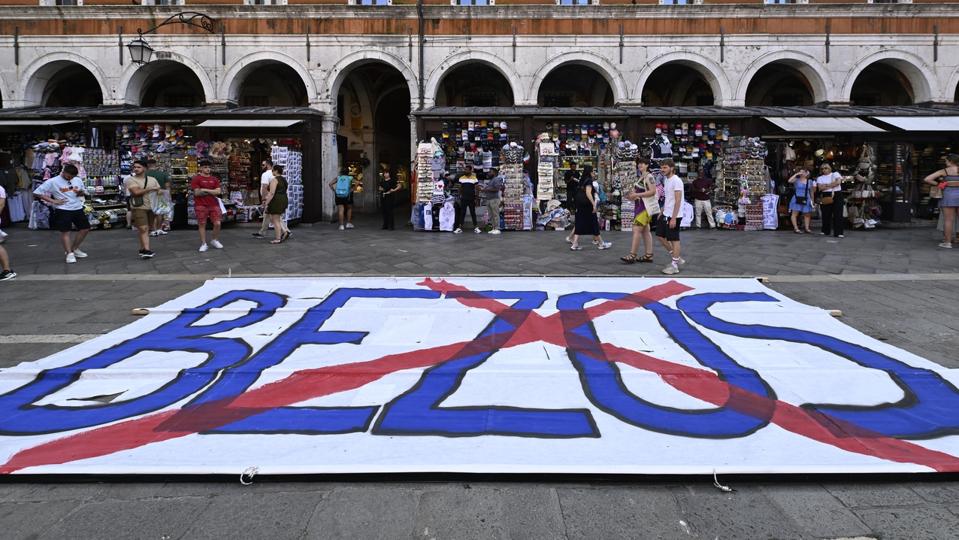 ‘Venice is worn out’: locals see Jeff Bezos wedding as symbol of city’s ills