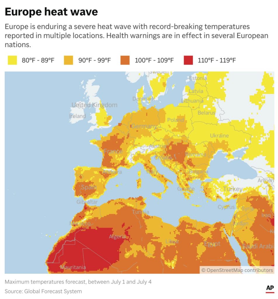 Spanish police investigate Catalan wildfire deaths as extreme temperatures grip Europe – live updates